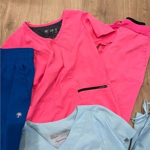 Pink & blue scrub sets